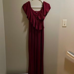 Floor length maternity gown